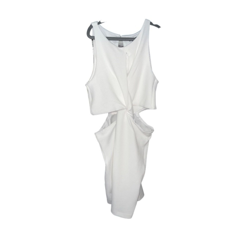 White dress, side cutouts, brand is wild fable, size small